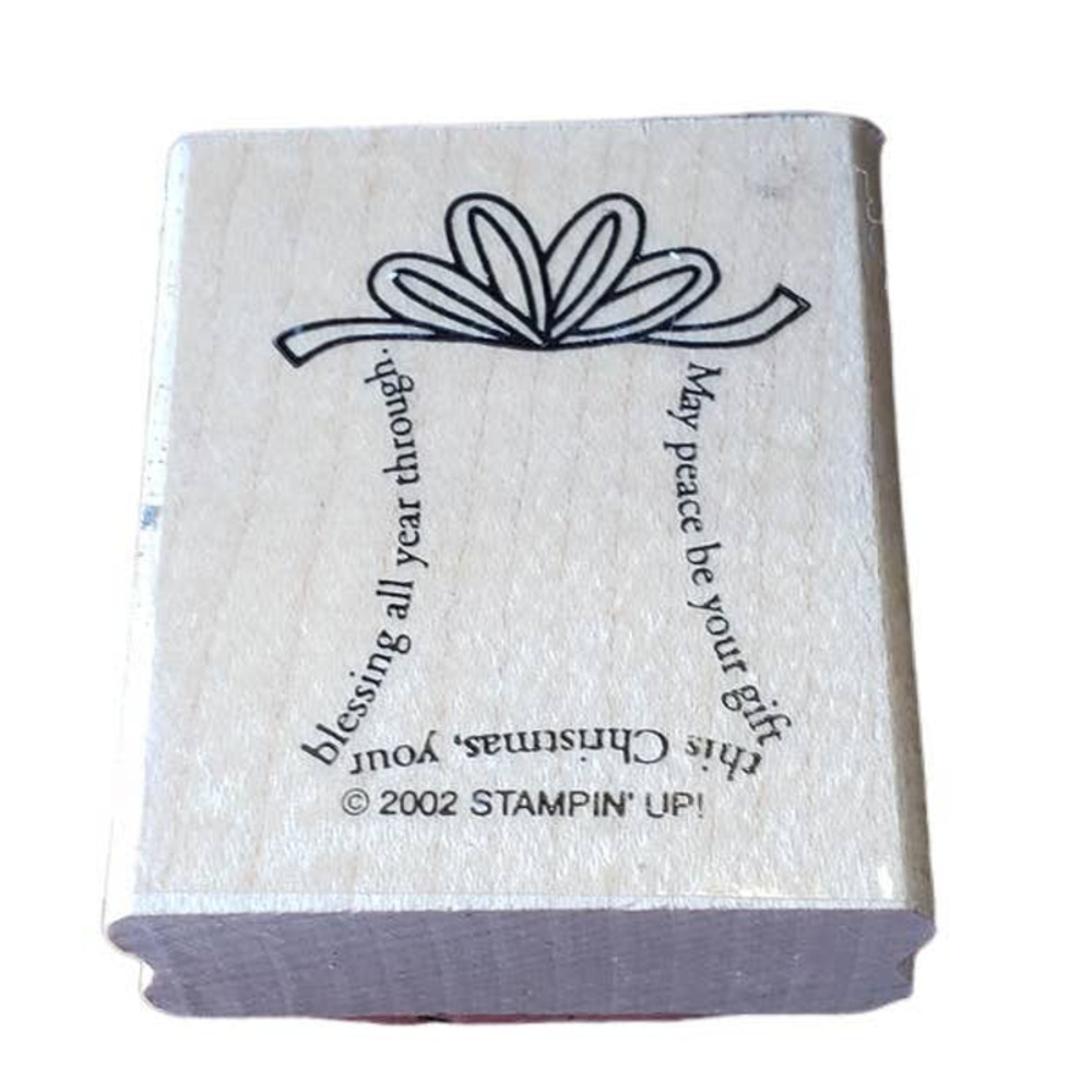 Stampin Up Present May Peace Be Your Gift This Christmas Holiday Rubber Stamp